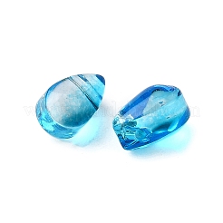 ガラスビーズ  ティアドロップ  ディープスカイブルー  6x4x4mm  穴：1mm&nbsp;GLAA-D303-02A