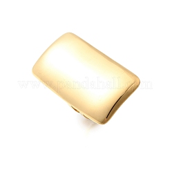 304ステンレススチールカフリング  18KGP本金メッキ  長方形  21.5x44.5mm  内径: 調節可能&nbsp;RJEW-E437-01G-01