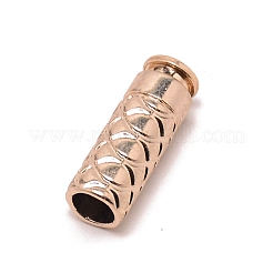亜鉛合金コードの端部  エンドキャップ  コラム  ライトゴールド  19x7.5mm  内径：5.5mm&nbsp;FIND-WH0091-68LG