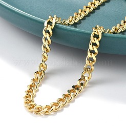 Brass Curb Chain Bracelets for Women Men&nbsp;BJEW-F494-01G-01