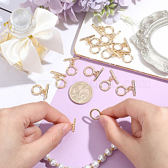 15Pcs Ring Brass Toggle Clasps&nbsp;KK-BBC0028-42