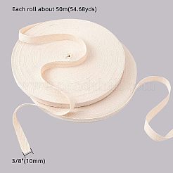 綿ツイルテープリボン  ヘリンボーンリボン  裁縫用  古いレース  3/8インチ（10mm）  約50m /ロール&nbsp;OCOR-WH0032-62A