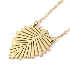 304 Stainless Steel Tropical Leaf Pendant Necklace for Women&nbsp;NJEW-Q318-01G