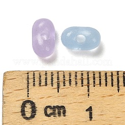 明るい透明なアクリルビーズ  ピーナッツ  暗闇で光る  スレートブルー  6.5~7x4x3~3.5mm  穴：1.4mm&nbsp;LACR-D009-01H