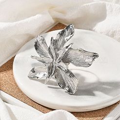 Flower Alloy Adjustable Rings for Women&nbsp;RJEW-B108-01P