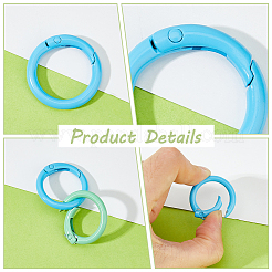 28Pcs 14 Colors Spray Painted Alloy Spring Gate Rings&nbsp;FIND-HY0003-01