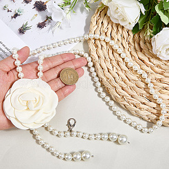 1Pc 3D Cloth Flower Plastic Imitation Pearl Beaded Chain Belts&nbsp;DIY-CP0013-06B