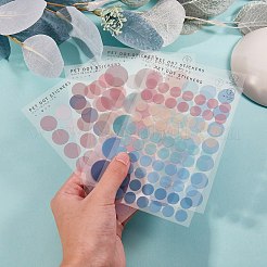 6 セット 6 色 3 サイズ防水ペット ステッカー セット  サークルドットシリーズ  芸術のために  DIY工芸品  ジャーナル  プランナー  スクラップブック作り  ミックスカラー  14.5x9.5x0.02cm  ステッカー径：8/13/20mm  3シート/セット  1セット/カラー&nbsp;DIY-SZ0002-02