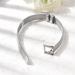 304ステンレススチール時計バンドブレスレット  ステンレス鋼色  8-1/2インチ（21.5cm）&nbsp;BJEW-L714-01P