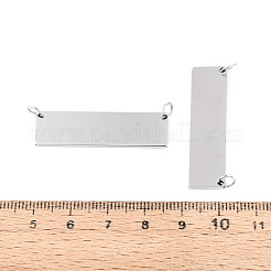 ステンレスペンダント201個  空白タグのスタンプ  長方形チャーム  レーザー切断  ステンレス鋼色  10x37x1.5mm  穴：3.5~4mm  丸カン：5x0.5ミリ  3.5~4mm内径&nbsp;STAS-T073-54P