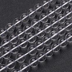合成クオーツクリスタルビーズ連売り  ロッククリスタルビーズ  ラウンド  透明  透明  10mm  穴：1mm  約39個/連  15.5インチ&nbsp;GSR10mmA039-1