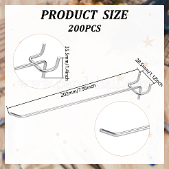 鉄製ペグボードフック200個  ビーチサンダルフック  プラチナ  202x28.5x35.5mm&nbsp;AJEW-WA0001-60