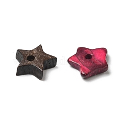 染色された天然のココナッツ スター ビーズ  ミックスカラー  9.5~11.5x9.5~10.5x2.5~4.5mm  穴：1.5mm&nbsp;COCB-G002-01