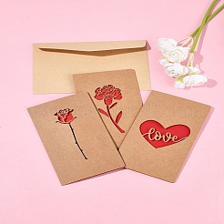3 Sets 3 Styles Kraft Paper Greeting Cards&nbsp;AJEW-FS0001-28