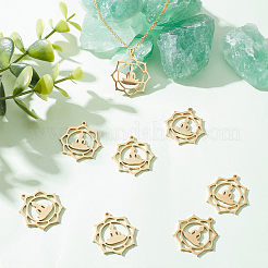 10Pcs Chakra 304 Stainless Steel Pendants&nbsp;STAS-BBC0001-24