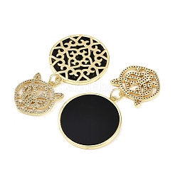 Brass Micro Pave Cubic Zirconia Big Pendants&nbsp;KK-S526-59G