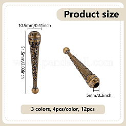 12Pcs 3 Colors Zinc Alloy Cord Ends&nbsp;FIND-GA0004-78