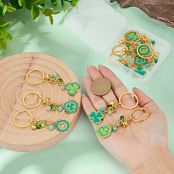 10Pcs 5 Styles Alloy Enamel Charm Keychains&nbsp;KEYC-MA00007