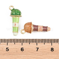合金エナメルチャーム  マイクチャーム  ゴールドカラー  ミックスカラー  20.5x9x7.5mm  穴：1.6mm&nbsp;ENAM-D320-05