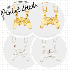 4Pcs 2 Colors Alloy Game Controller Magnetic Matching Pendant Necklaces Set&nbsp;NJEW-AN0001-29