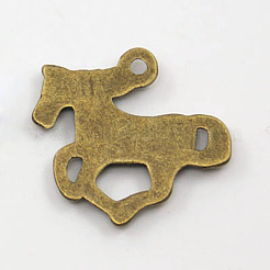 合金のチベット風チャーム  鉛フリー及びカドミウムフリー  馬  アンティークブロンズ  15x20x2.5mm  穴：2mm  約714個/1000g&nbsp;TIBEB-LF1172YKG-AB-LF