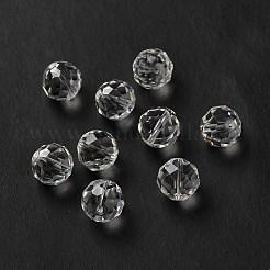 K9ガラス模造オーストリアクリスタルビーズ  多面カット  ラウンド  透明  8mm  穴：1mm&nbsp;GLAA-H024-17B-01