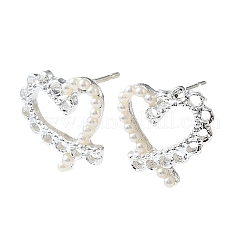Hollow Heart Alloy Stud Earrings for Women&nbsp;AL-CBABDC0-02P