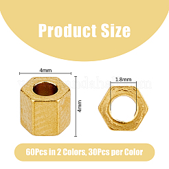 60Pcs 2 Colors 304 Stainless Steel Spacer Beads&nbsp;STAS-DC0015-06