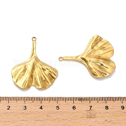 304ステンレスペンダント  葉  イオンプレーティング（ip）  18KGP本金メッキ  35x29x2.5mm  穴：1.8mm&nbsp;STAS-C152-07G