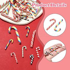 60Pcs 10 Styles Christmas Theme Polymer Clay Artificial Candy Cane&nbsp;FIND-CJ0002-89