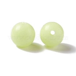 ルミナスキャンディーカラーガラスビーズ  暗闇で光る  ラウンド  緑黄  8mm  穴：1.3mm&nbsp;LS-GLAA-E031-01B-03
