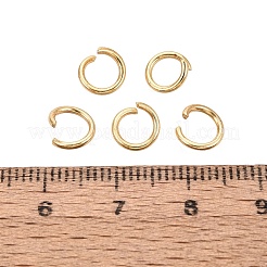 304ステンレススチールオープン丸カン  ラウンド  ゴールドカラー  7x1mm  内径：4.5mm  18ゲージ  約149個/袋&nbsp;STAS-Q113-7x1.0mm-G-01