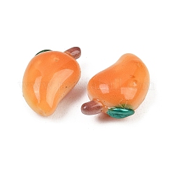 オペーク樹脂ビーズ  模造果物  ダークオレンジ  マンゴー  25.5x16x11mm  穴：1.5mm&nbsp;RESI-C070-04B
