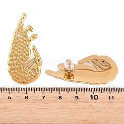 304ステンレススチールスタッドピアス  エビ  ラインストーン付き  ゴールドカラー  44x21mm&nbsp;SA-B001-01G