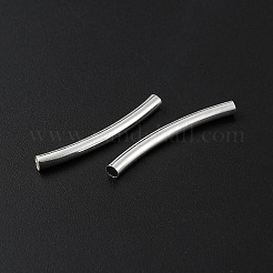 100個の真鍮チューブビーズ  カーブチューブ  銀  30x3mm  穴：2.5mm&nbsp;KK-YW0001-64
