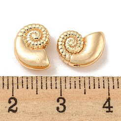 真鍮ビーズ  らせん状のシェル形状  18KGP本金メッキ  10x7.5x4mm  穴：1.2mm&nbsp;X-KK-R152-15G
