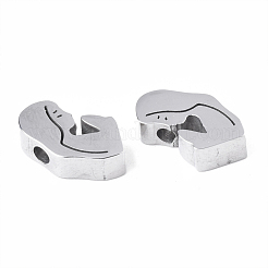 変色しにくい304ステンレススチールビーズ  聖母マリア  ステンレス鋼色  12x6.5x3mm  穴：2mm&nbsp;STAS-S079-198P