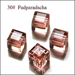 模造オーストリアクリスタルビーズ  グレードAAA  多面カット  キューブ  ライトサーモン  8x8x8mm（誤差範囲0.5~1mm以内のサイズ）  穴：0.9~1.6mm&nbsp;X-SWAR-F074-8x8mm-30