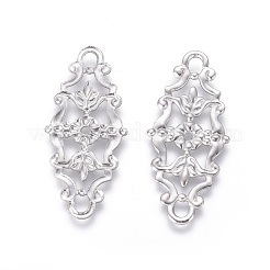 変色しない201ステンレススチールリンク  花  ステンレス鋼色  27x12x0.7mm  穴：2mm&nbsp;X-STAS-F231-091P
