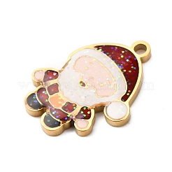 Christmas 304 Stainless Steel Enamel Pendants&nbsp;STAS-B112-02G-04