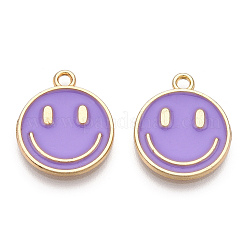 Light Gold Tone Alloy Enamel Pendants&nbsp;ENAM-N056-197G
