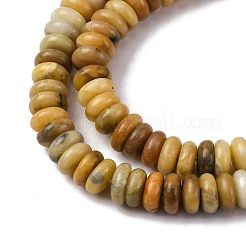 天然石イエローオパールビーズ連売り  ロンデル  6x2mm  穴：0.8mm  約140~150個/連  15.16~15.35インチ（38.5~39cm）&nbsp;G-L624-H10-6x2mm