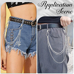 Halloween Theme Alloy Multilayer Chain Belts for Pants&nbsp;AJEW-WH20018-132