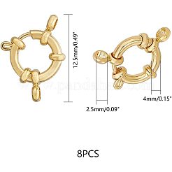 304ステンレススチールスプリングリング留め金  リング  ゴールドカラー  12.5x4mm  穴：2.5mm  8個/箱&nbsp;STAS-UN0002-62B