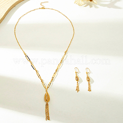 Iron Teardrop Tassels Earrings & Pendant Necklaces Set for Women&nbsp;AK6196