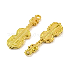 合金ペンダント  カドミウムフリー＆鉛フリー  バイオリン  ゴールドカラー  26x7x2mm  穴：1.4mm  約909個/1000g&nbsp;FIND-G065-11G