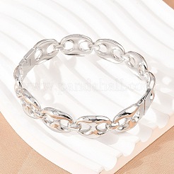 女性用304ステンレススチールバングル  オーバル  ステンレス鋼色  内径：2-3/8x2インチ（5.9x5.1cm）&nbsp;BJEW-Z155-02P