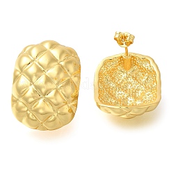 Rack Plating Rectangle Brass Stud Earrings&nbsp;EJEW-I310-06G