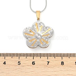 304 Stainless Steel Two Tone Pendant Necklaces for Women&nbsp;NJEW-S445-01D-GP