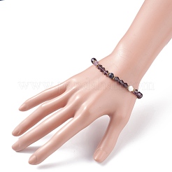 Chakra Theme Natural Mixed Stone Round Beads Stretch Bracelet&nbsp;BJEW-JB07248
